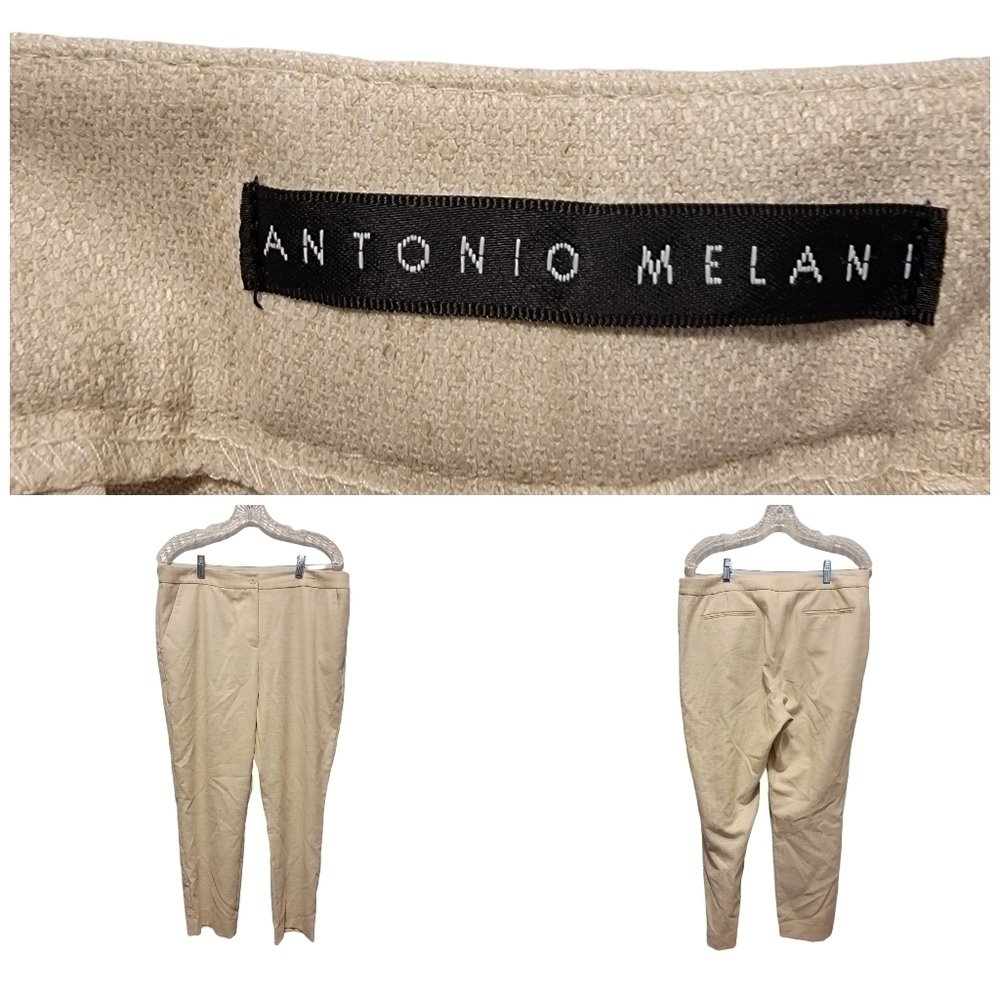 Antonio melani 𝅺womens Dress Pants 12 Executive office Linen Blend t38